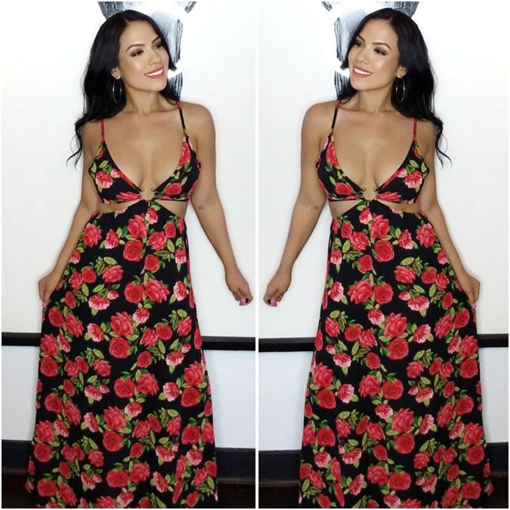 ROSE MAXI DRESS BEAUTIFUL BACK DETAILS